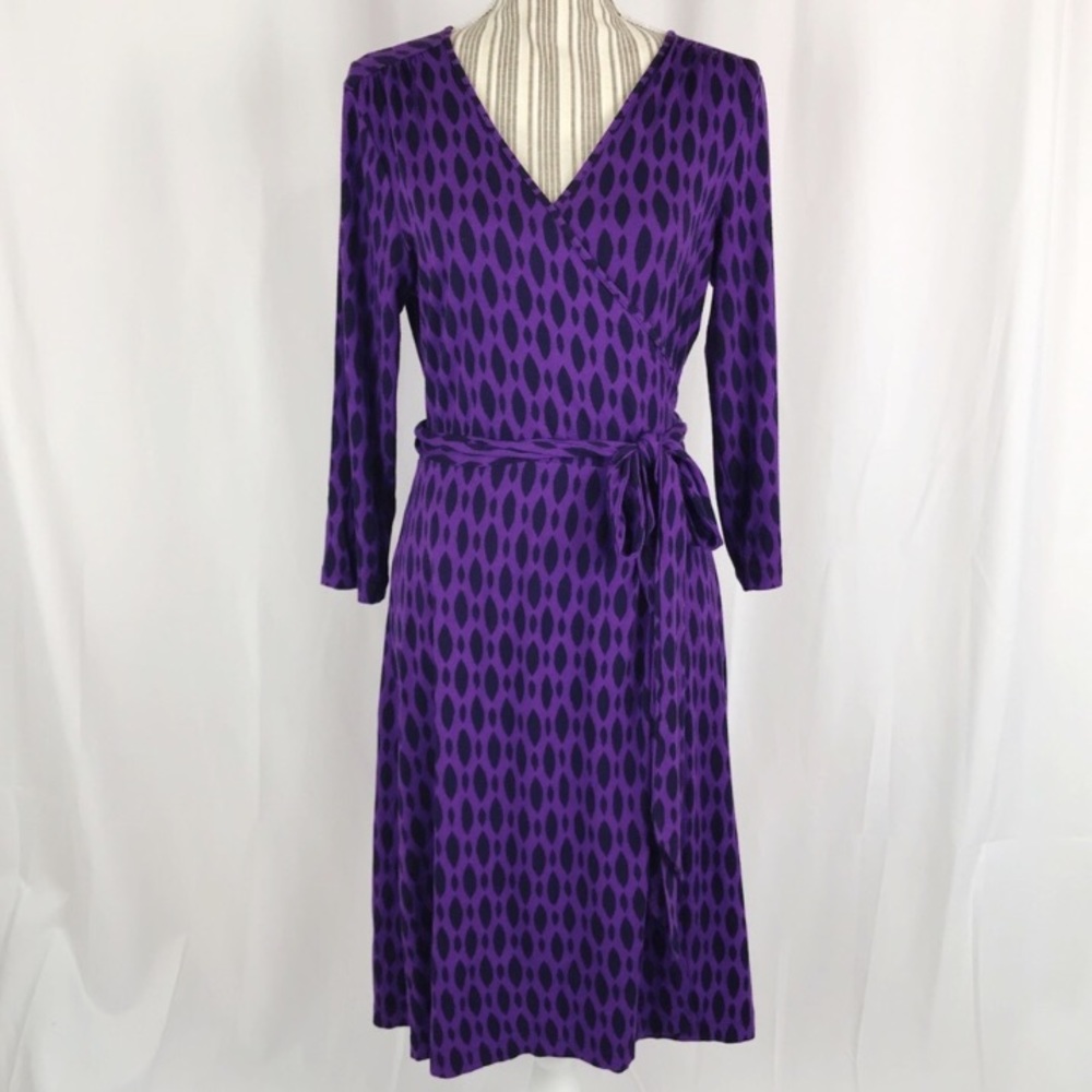 Banana Republic Purple Pattern Wrap Dress